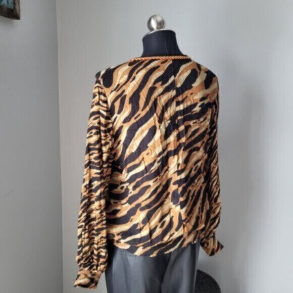 Anthropologie Stripe Puff Sleeve Blouse Sz Small - Picture 13 of 15